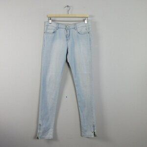 Dudalina Skinny Mid Rise Ankle Jeans Women's 36 Blue Light Wash Denim Casual 418